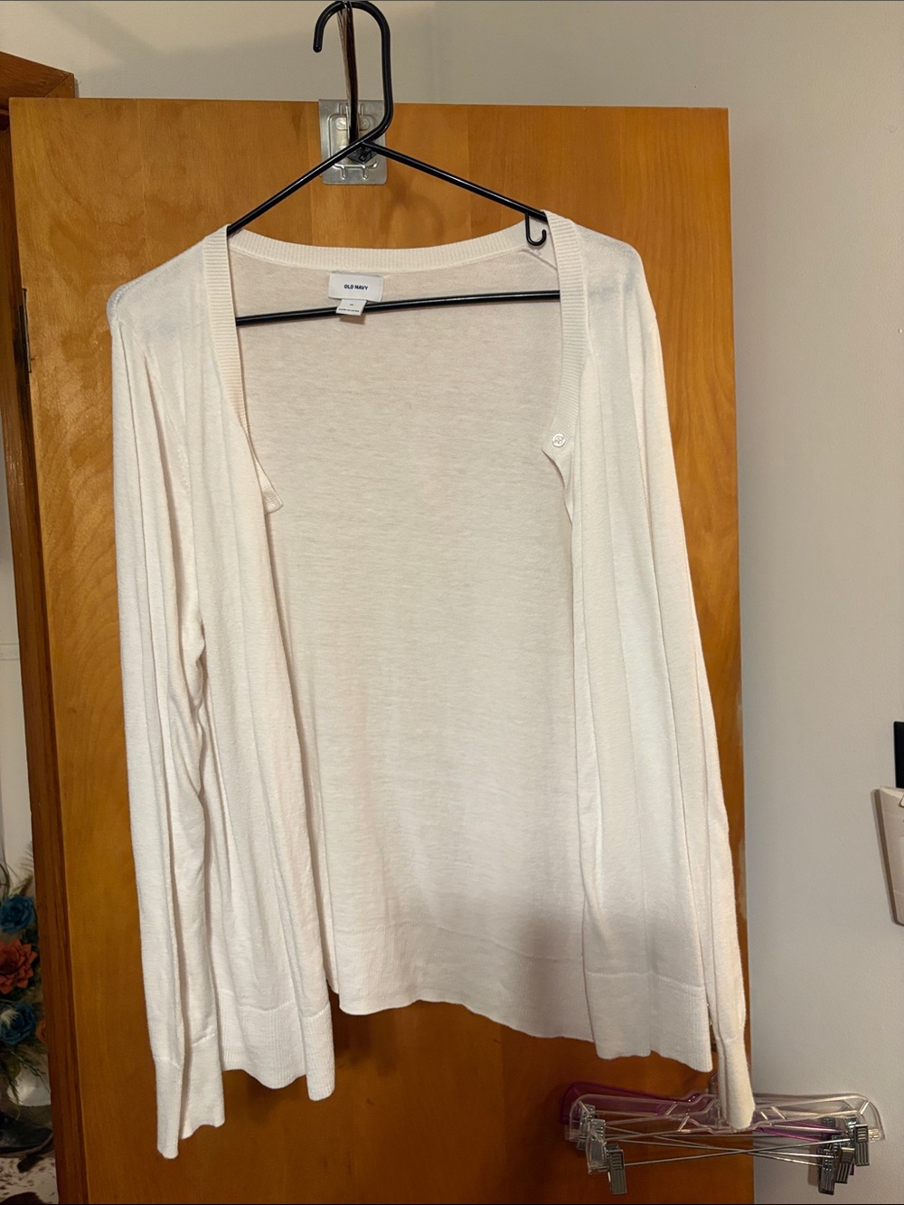 Old Navy Cream Lightweight Open-Front Cardigan - Women's